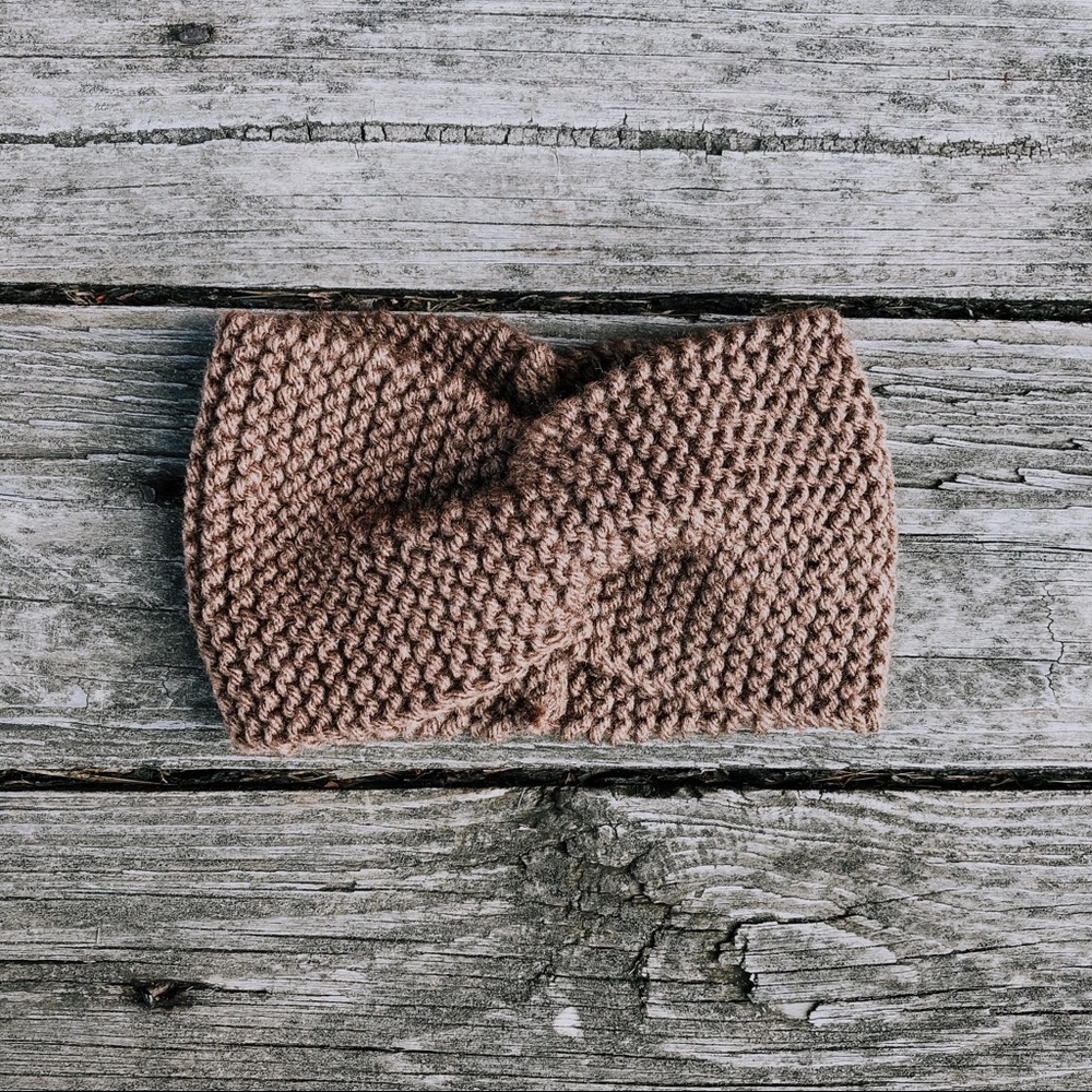 Handmade knit crisscross headband